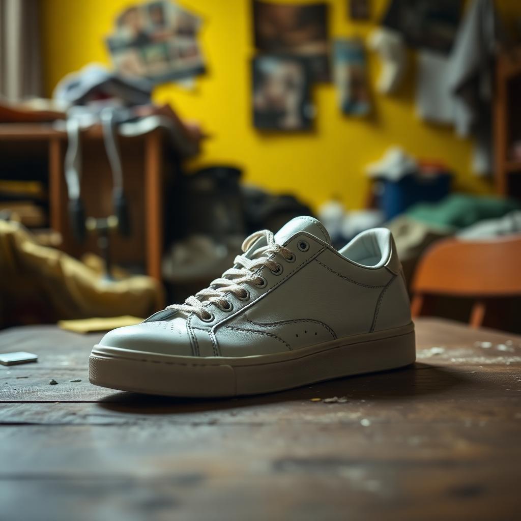 Original photo of a leather sneaker before processing